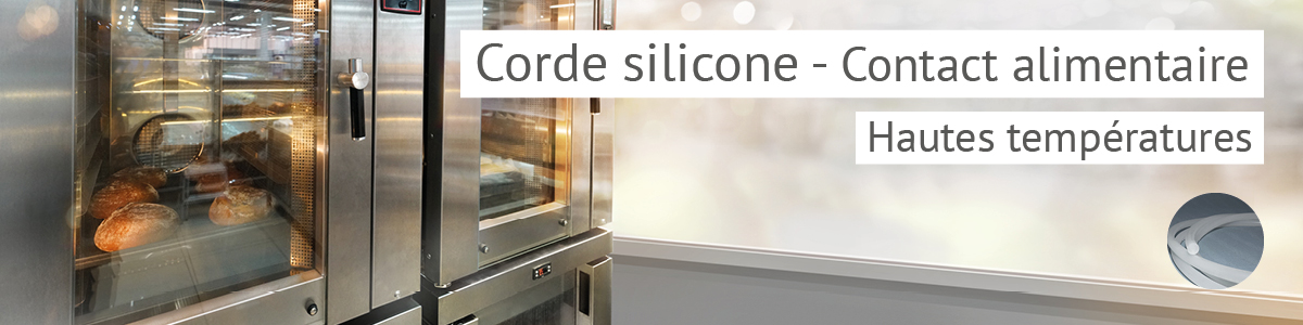 Corde ronde silicone, emploi jusqu'à 200°C