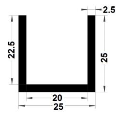 EP 0041 - JOINT EN U POUR TOLE DE 12 MM