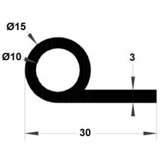 PM03027/F148 - Joint note de musique - Noir - Couronne 25 m