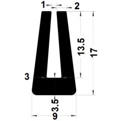 Joint en U, pour bord de tôle de 3 à 5mm #1009