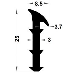 PM04049/F167 - Joint de bourrage 5 mm - Noir - Couronne 25 m