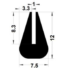 Joint en U, pour bord de tôle de 3 à 5mm #1009