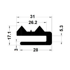 PM12007/F321 - Joint d'étanchéité - Noir - Couronne 25 m