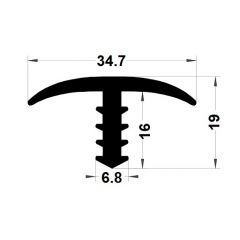 PM13001/ F452 - Profil de chant - Noir - Couronne 25 m