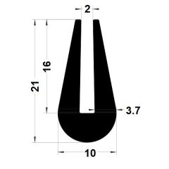 Joint u pvc a armature metallique p0014-15-16-17 - Joint bord de tole  caoutchouc armé - Profils joints caoutchouc - joint en u – ECKO TECH