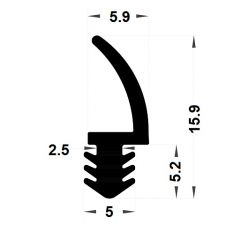 PM04001 - Joint d'étanchéité pour menuiserie bois - Noir - Couronne 10 m