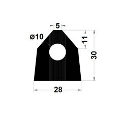 PM12005/F969 - Profil d'étanchéité - Noir - Couronne 25 m