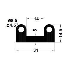 PM12002/F1303 - Protection caoutchouc - Noir - Couronne 25 m