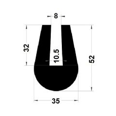 BBAUER Profilé En U En Caoutchouc,Joint D'Étanchéité,Pour La Protection Des  Bords En Métal,Transparent 10M/7Mm * 13Mm/Length:10M