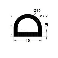 PM02004/F2631 - Profilé adhésif - Noir - Couronne 100 m