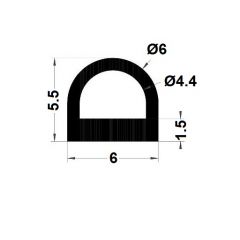 PM02005/F2632 - Profilé adhésif - Noir - Couronne 100 m