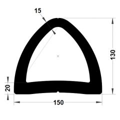 PM02050/F3394 - Défense Delta 150x130 mm - Gris - Couronne 2x5 m