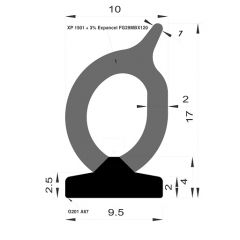 PM02046/F3800 - Profilé adhésif - Noir - Couronne 50 m