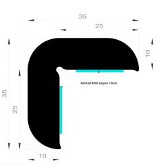 PM29008/F4590 - L-shaped corner protection 35 x 35 mm - Box of 10 meters