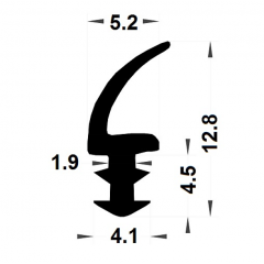 PM04014/F098 - Joint d'étanchéité pour menuiserie bois - Noir - Couronne 50 m