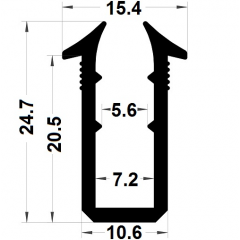 PM04032/F225 - Joint de vitrage épaisseur 6 mm - Couronne 25 m