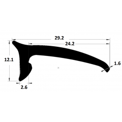 PM19024/F7274 - Profilé d'étanchéité - Noir - Couronne 25 m