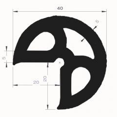 PM29013/F4578 - Protection d'angle ronde Ø 40 mm - Noir - Carton de 5 x 2 m