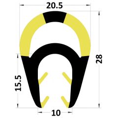 PM29040/F6086 - Amortisseur de choc protection pour IPN - Jaune et Noir - Couronne 25 m