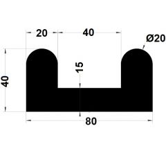 PM02026/F790 - Protection choc liston - Noir - Couronne 25 m