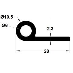 PM03001/F967 - Joint note de musique - Noir - Couronne 25 m