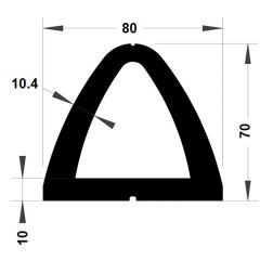 PM02013/F1323 - Défense Delta 80x70 mm - Noir - Couronne 10 m