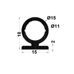 PM02048/F3799 - Profilé adhésif - Noir - Couronne 50 m