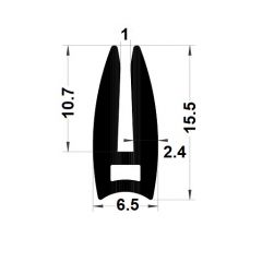 PM01086/F1877 - Joint U tubulaire 70 sh - Noir - Couronne 50 m