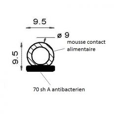 PM02044/F2156 - Profilé bi-dureté alimentaire - Blanc - Couronne 25 m