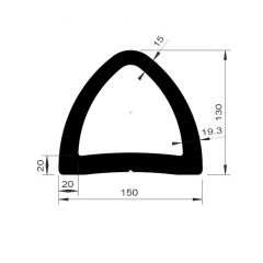 PM02030/F3394 - Défense Delta 150x130 mm - Noir - Couronne 2x5 m