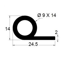 Profil 287 - Joint profilé note de musique en caoutchouc EPDM