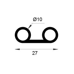 Profil 287 - Joint profilé note de musique en caoutchouc EPDM