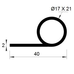 PM03020/F2481 - P-shaped profile - Roll 25 m