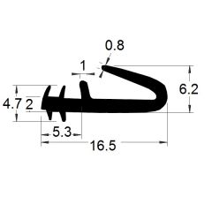 PM04003/F427 - Joint d'étanchéité pour menuiserie - Noir - Couronne 50 m