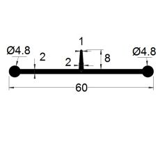 PM04005/F346 - Joint de porte battante - Noir - Couronne 25 m