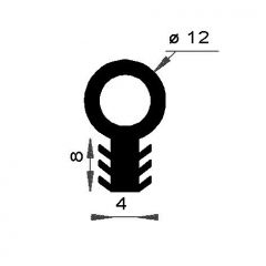 PM04009/F1036 - Profil tubulaire - Noir - Couronne 25 m