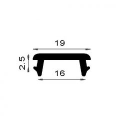 PM04011/F1386 - Cache rainure pour 15 à 16 mm - Gris - Couronne 25 m