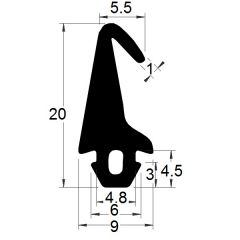 PM04016/F269 - Joint d'étanchéité - Noir - Couronne 25 m