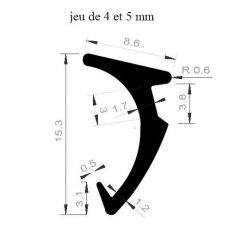 PM04028/F3629 - Joint de bourrage jeux 4 & 5 mm - Noir - Couronne 50 m