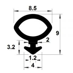 PM04047/F274 - Joint de fenêtre - Noir - Couronne 50 m