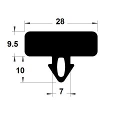 PM08002/F046 - Joint pupitre de verre - Noir - Couronne 25 m