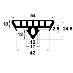 Joint sec partition de bureau en verre sans cadre | verre 6-12 mm | forme I  | tr