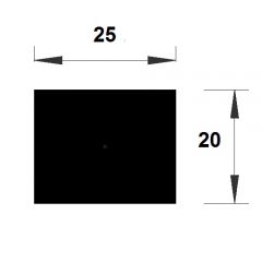PM11014 - Rectangulaire 25 x 20 - Noir - Couronne 25 m