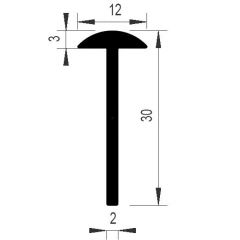 PM12012/F2384 - Joint de finition - Noir - Couronne 25 m