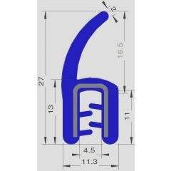 PM17014 - Bord de tôle FDA armé inox - Bleu - Couronne 25 m