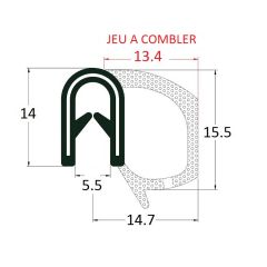 PM17021 - Joint armé avec bourrelet mousse - Noir - Couronne 50 m