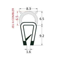 PM17024 - Joint armé avec bourrelet mousse - Noir - Couronne 50 m