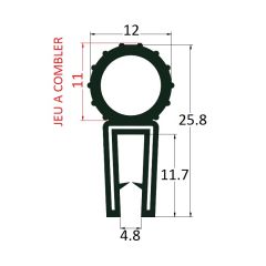 PM17028 - Joint armé avec bourrelet mousse - Noir - Couronne 50 m