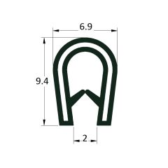 PM17035 - Bord de tole PVC/Acier - Noir - Couronne 50 m