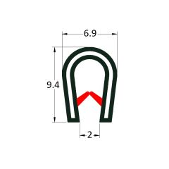 PM17036 - Bord de tôle PVC/Acier - Noir - Couronne 50 m